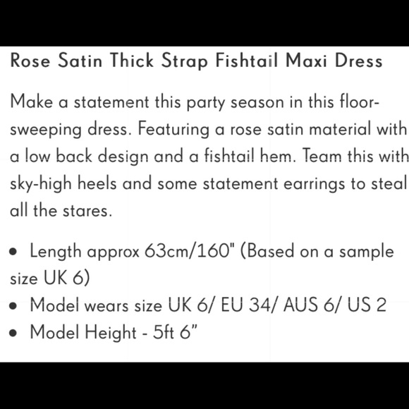 🆕🔥SALE💕Rose Satin thick strap maxi wi/ fishtail - Picture 5 of 6